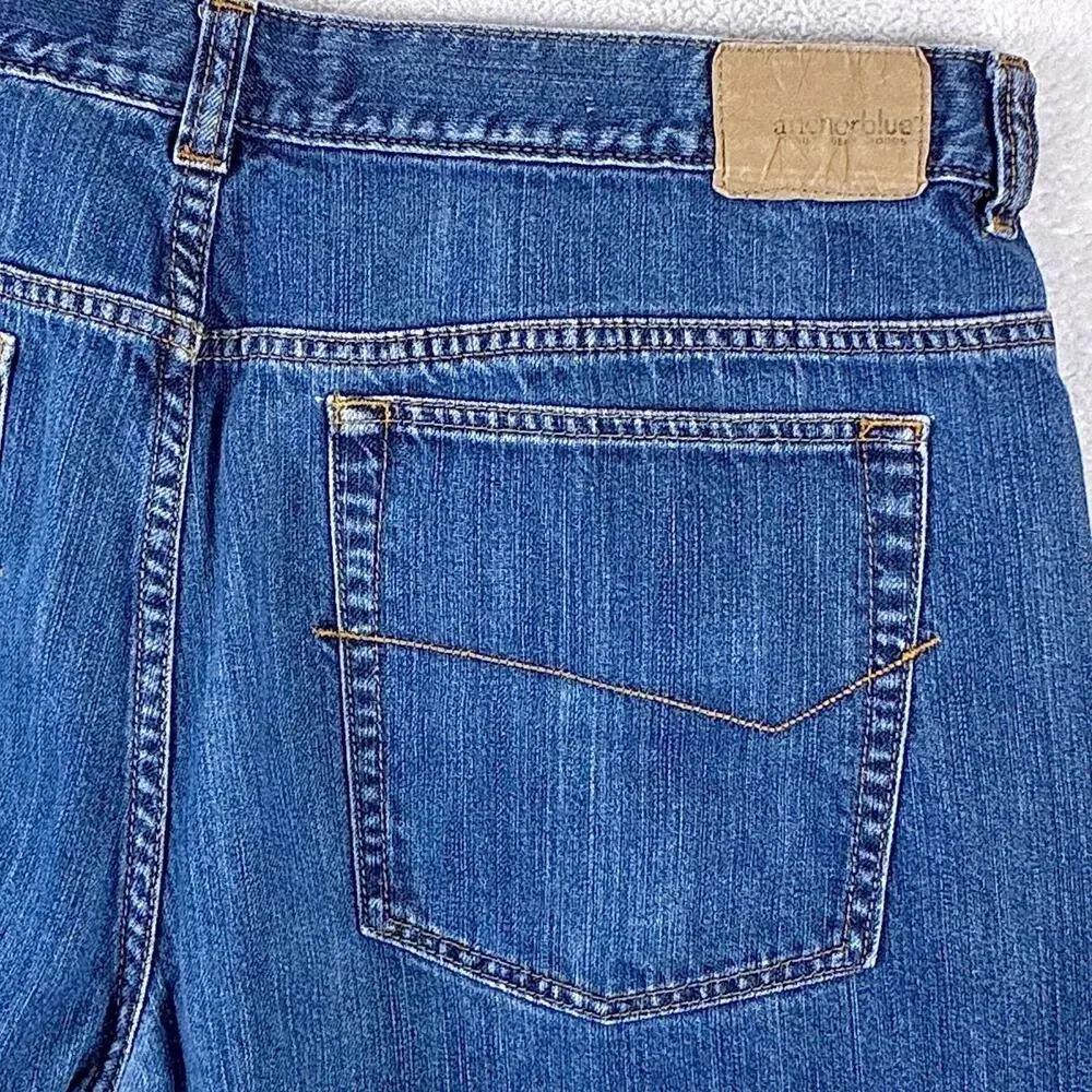 VTG Y2K Anchor Blue Shorts 38 Mens Faded Baggy Skate Utility Grunge Streetwear